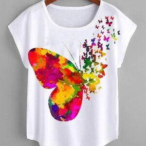 Butterfly printed tee‎